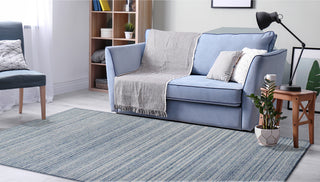 Trans Ocean Dakota 6147/03 Stripe Blue Area Rug by Liora Manne