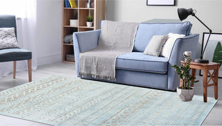 Trans Ocean Rialto 7036/04 Tribal Stripe Blue Area Rug by Liora Manne