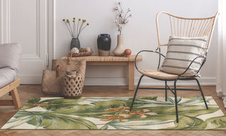 Trans Ocean Marina 8064/12 Tropical Leaf Ivory Area Rug by Liora Manne