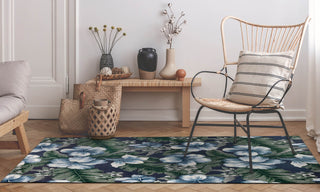 Trans Ocean Marina 8082/33 Floral Navy Area Rug by Liora Manne