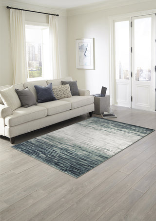 Trans Ocean Aurora 2853/03 Strata Blue Area Rug by Liora Manne