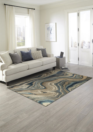 Trans Ocean Ashford 8133/03 Agate Blue Area Rug by Liora Manne