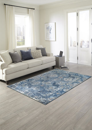 Trans Ocean Marina 8044/03 Kashan Blue Area Rug by Liora Manne