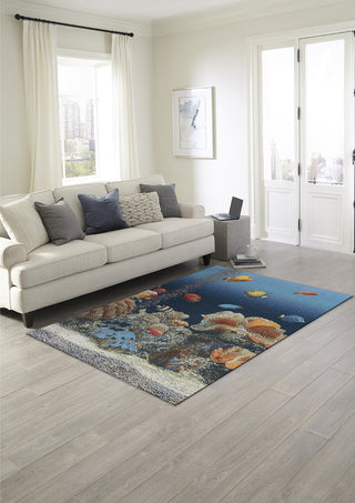 Trans Ocean Marina 8078/04 Aquarium Blue Area Rug by Liora Manne