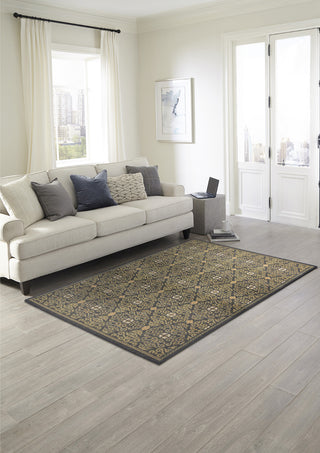 Trans Ocean Patio 6064/94 Suzani Diamonds Navy Area Rug by Liora Manne