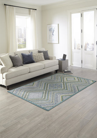 Trans Ocean Portofino 7080/04 Kilim Blue Area Rug by Liora Manne