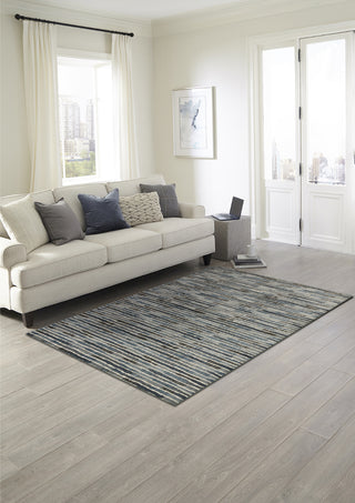 Trans Ocean Soho 7116/03 Stripe Blue Area Rug by Liora Manne