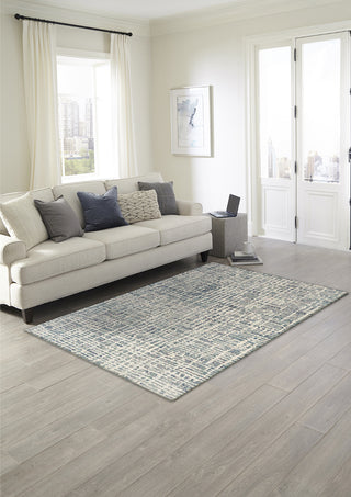 Trans Ocean Savannah 9512/04 Grid Blue Area Rug by Liora Manne