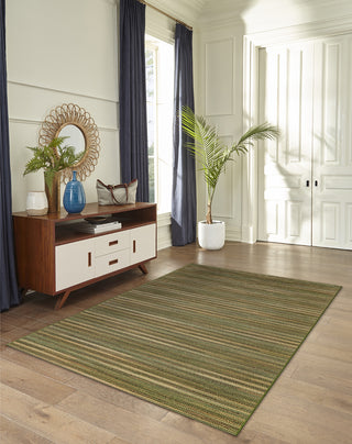 Trans Ocean Marina 8052/06 Stripes Green Area Rug by Liora Manne