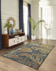 Trans Ocean Patio 6065/33 Fishes Navy Area Rug by Liora Manne