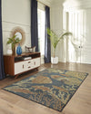 Trans Ocean Patio 6065/33 Fishes Navy Area Rug by Liora Manne