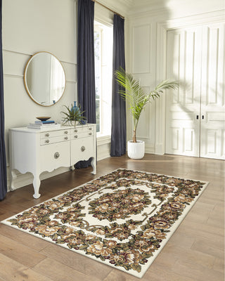 Trans Ocean Aurora 2859/12 Aubusson Ivory Area Rug by Liora Manne