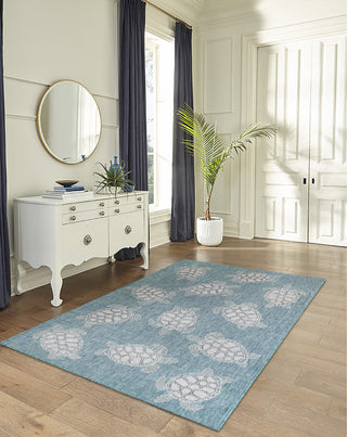 Trans Ocean Carmel 8413/04 Seaturtles Blue Area Rug by Liora Manne