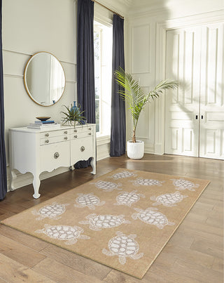 Trans Ocean Carmel 8413/12 Seaturtles Natural Area Rug by Liora Manne