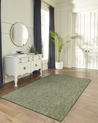 Trans Ocean Carmel 8422/06 Texture Stripe Green Area Rug by Liora Manne