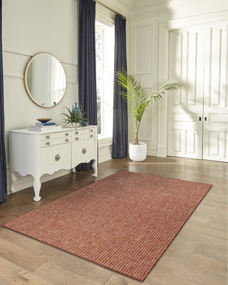 Trans Ocean Carmel 8422/24 Texture Stripe Red Area Rug by Liora Manne