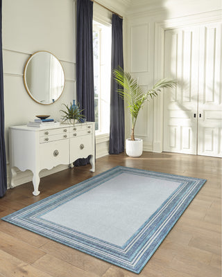 Trans Ocean Carmel 8425/04 Multi Border Blue Area Rug by Liora Manne