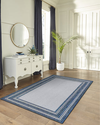 Trans Ocean Carmel 8425/33 Multi Border Navy Area Rug by Liora Manne