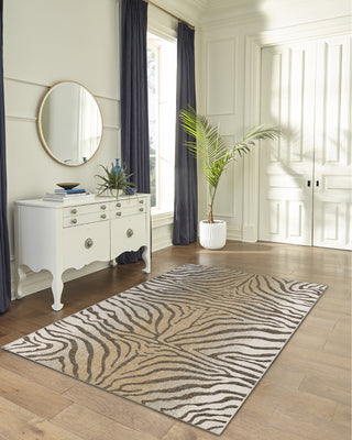 Trans Ocean Carmel 8431/12 Zebra Beige Area Rug by Liora Manne