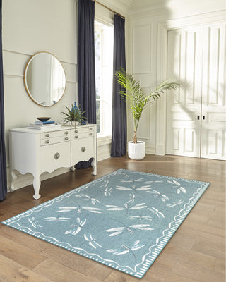 Trans Ocean Carmel 8440/04 Dragonfly Blue Area Rug by Liora Manne