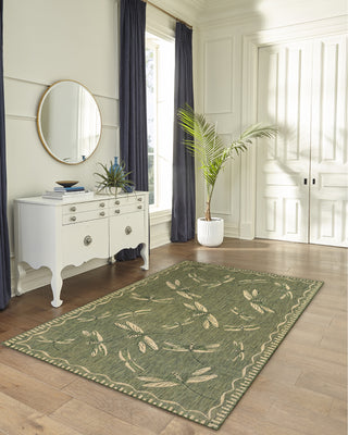 Trans Ocean Carmel 8440/06 Dragonfly Green Area Rug by Liora Manne