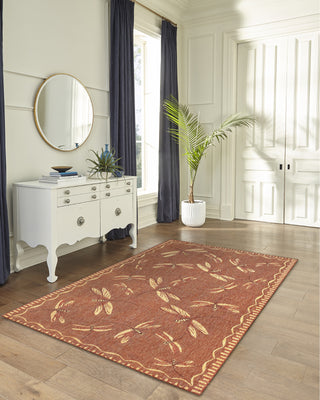 Trans Ocean Carmel 8440/24 Dragonfly Red Area Rug by Liora Manne