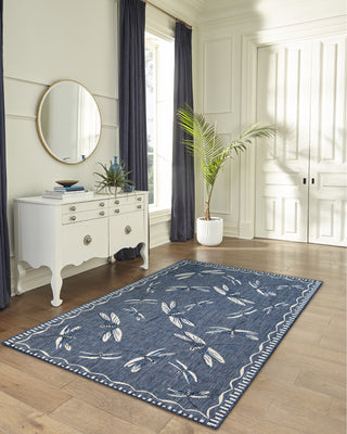 Trans Ocean Carmel 8440/33 Dragonfly Navy Area Rug by Liora Manne