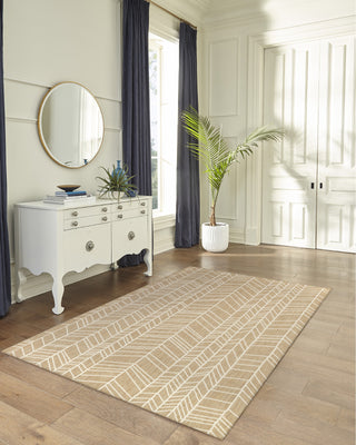 Trans Ocean Carmel 8468/12 Chevron Camel Area Rug by Liora Manne