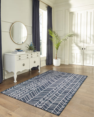 Trans Ocean Carmel 8468/33 Chevron Navy Area Rug by Liora Manne