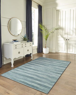 Trans Ocean Marina 8052/04 Stripes Blue Area Rug by Liora Manne