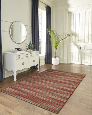 Trans Ocean Marina 8052/17 Stripes Red Area Rug by Liora Manne