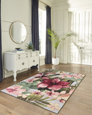 Trans Ocean Marina 8063/44 Tropical Floral Multi Area Rug by Liora Manne