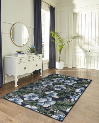 Trans Ocean Marina 8082/33 Floral Navy Area Rug by Liora Manne