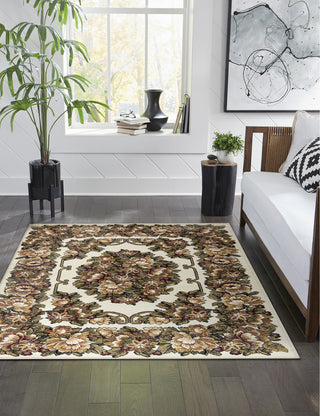 Trans Ocean Aurora 2859/12 Aubusson Ivory Area Rug by Liora Manne