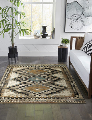 Trans Ocean Ashford 8139/03 Diamond Trio Ivory Area Rug by Liora Manne