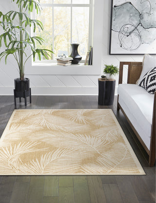 Trans Ocean Carmel 8474/12 Fronds Beige Area Rug by Liora Manne