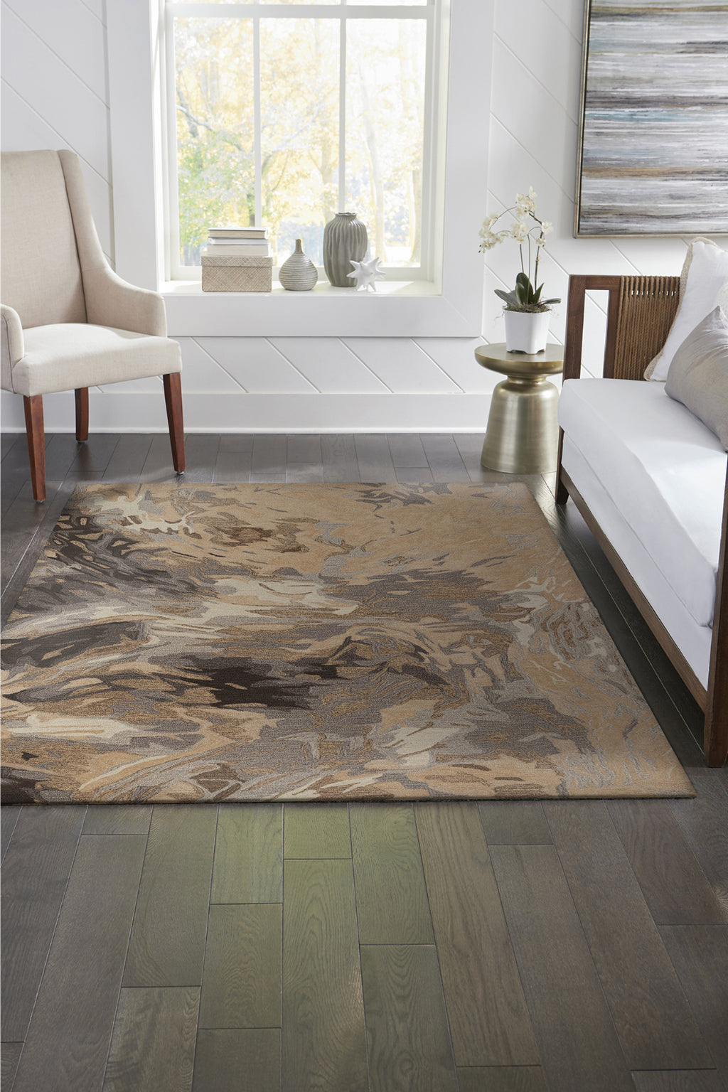 Trans Ocean Corsica 9151/12 Storm Natural Area Rug by Liora Manne Room Scene Image Feature