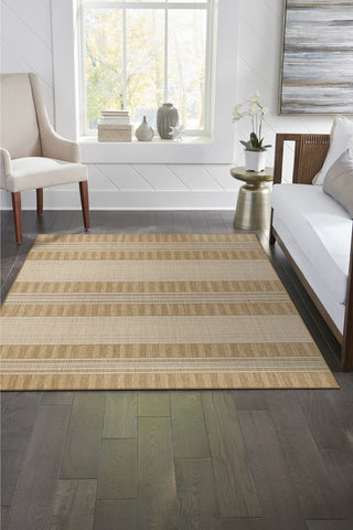 Trans Ocean Carmel 8435/12 Stripe Khaki Area Rug by Liora Manne