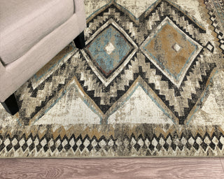 Trans Ocean Ashford 8139/03 Diamond Trio Ivory Area Rug by Liora Manne Room Scene Image Feature