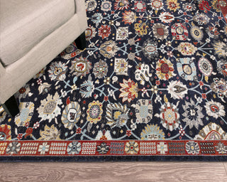 Trans Ocean Fresco 6133/33 Vintage Floral Navy Area Rug by Liora Manne