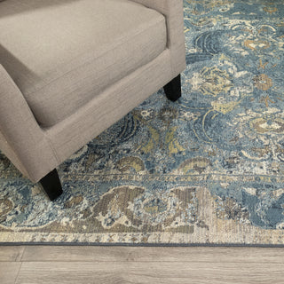 Trans Ocean Marina 8044/03 Kashan Blue Area Rug by Liora Manne