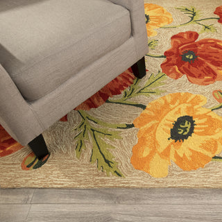 Trans Ocean Frontporch Icelandic Poppies Ivory/Cream by Liora Manne