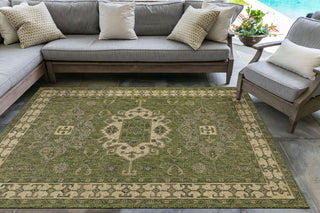 Trans Ocean Carmel 8409/06 Kilim Green Area Rug by Liora Manne