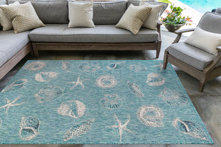 Trans Ocean Carmel 8414/04 Shells Blue Area Rug by Liora Manne