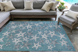 Trans Ocean Carmel 8415/04 Starfish Blue Area Rug by Liora Manne