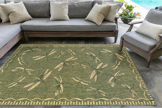 Trans Ocean Carmel 8440/06 Dragonfly Green Area Rug by Liora Manne