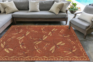 Trans Ocean Carmel 8440/24 Dragonfly Red Area Rug by Liora Manne