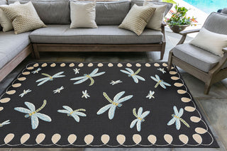 Trans Ocean Frontporch Dragonfly Black/Grey by Liora Manne