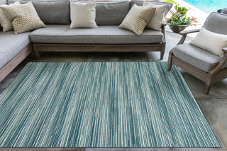 Trans Ocean Marina 8052/04 Stripes Blue Area Rug by Liora Manne