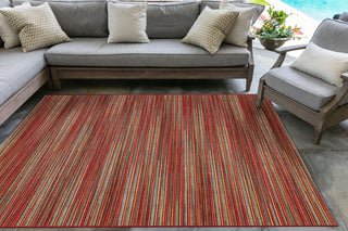 Trans Ocean Marina 8052/17 Stripes Red Area Rug by Liora Manne